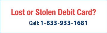Lost or Stolen debit card image